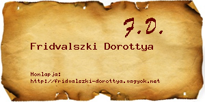 Fridvalszki Dorottya névjegykártya